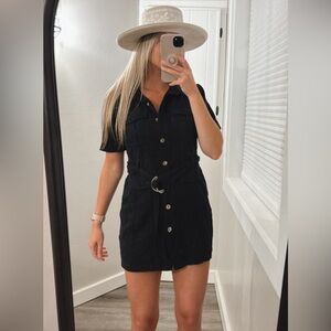 VICI Fore Collection Black Denim Dress Small - cargo dress - utility dress